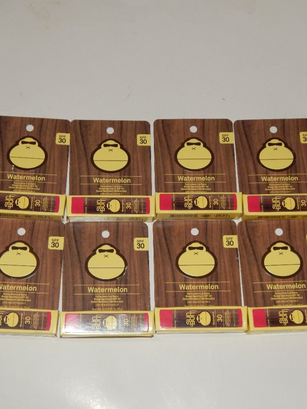 8 Sun Bum SPF 30 Watermelon SunBum Lip Balms w Aloe & Vitamin E BB 09/2027